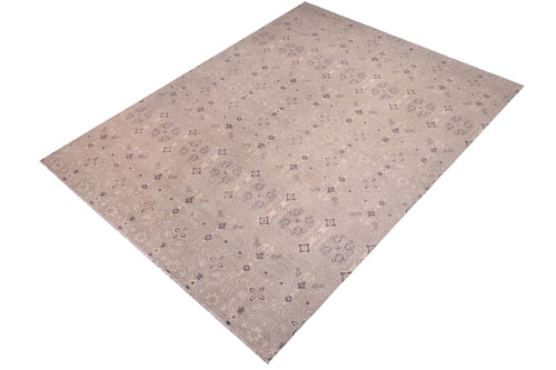 handmade Modern Kafkaz Blue Tan Hand Knotted RECTANGLE 100% WOOL area rug 12' x 15'
