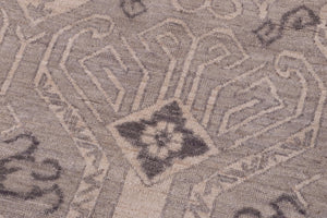 handmade Modern Kafkaz Blue Tan Hand Knotted RECTANGLE 100% WOOL area rug 12' x 15'