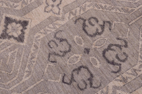 handmade Modern Kafkaz Blue Tan Hand Knotted RECTANGLE 100% WOOL area rug 12' x 15'