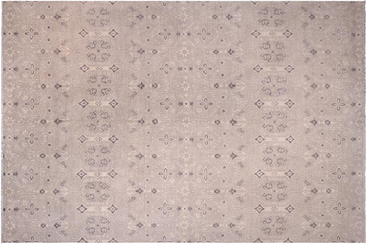 handmade Modern Kafkaz Blue Tan Hand Knotted RECTANGLE 100% WOOL area rug 12' x 15'