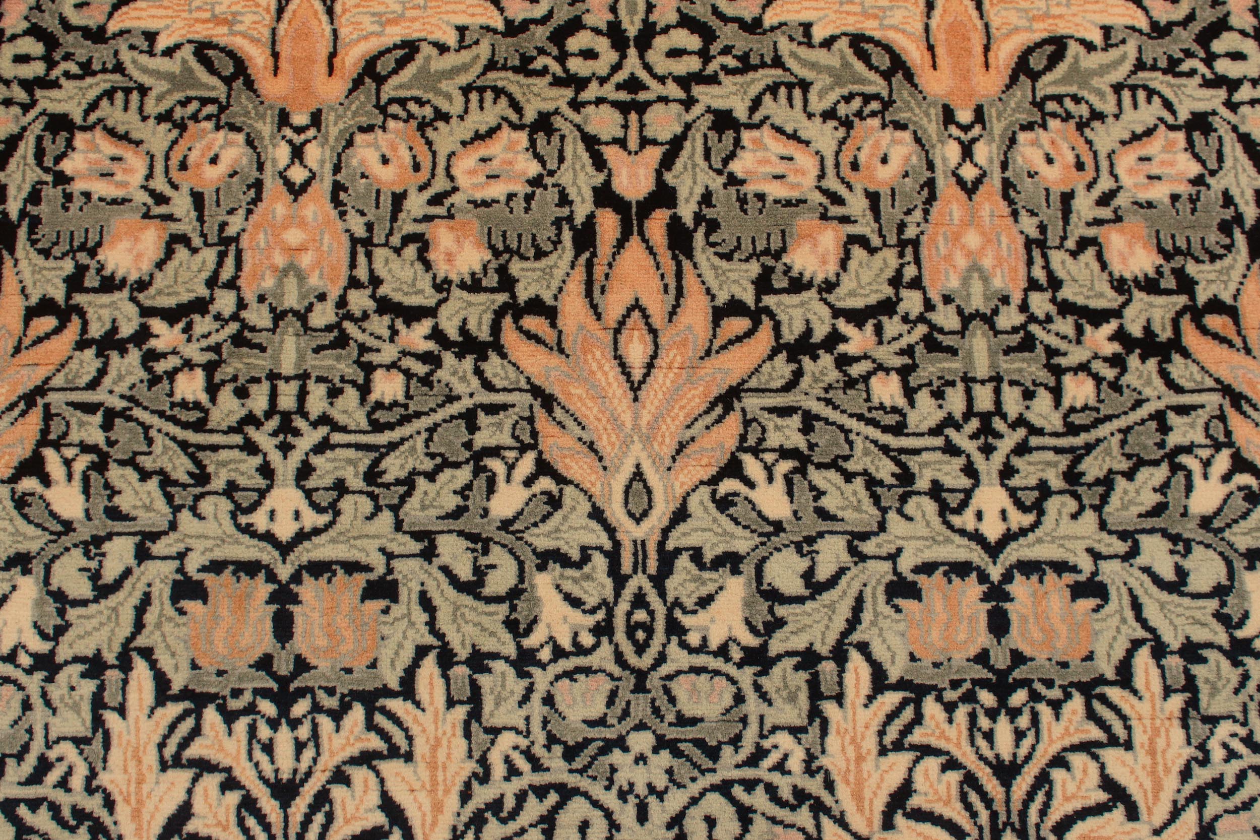 handmade Transitional Snakehead Black Green Hand Knotted RECTANGLE 100% WOOL area rug 4x6