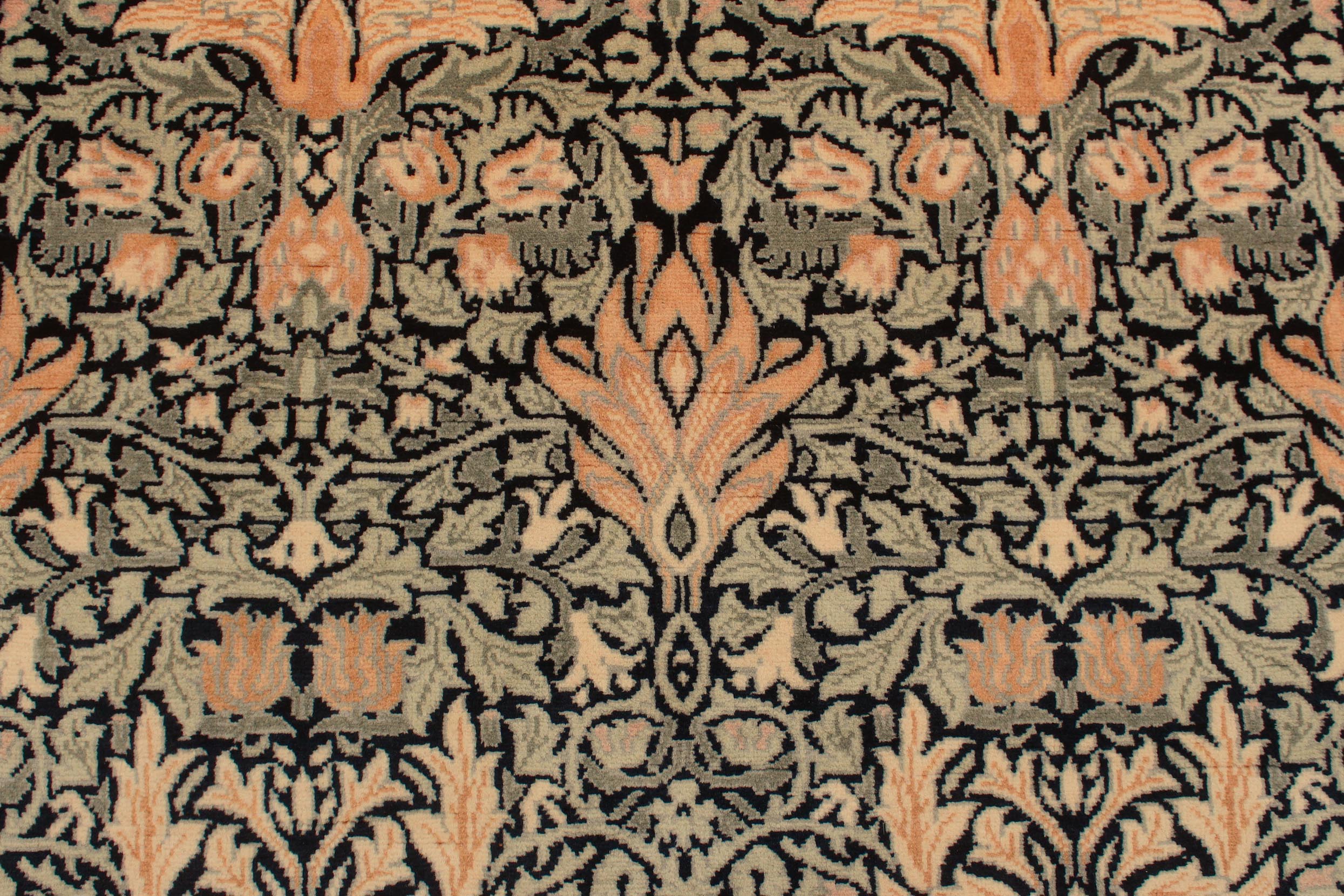 handmade Transitional Snakehead Black Green Hand Knotted RECTANGLE 100% WOOL area rug 4x6