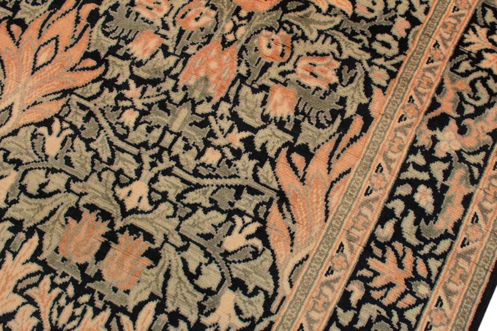 handmade Transitional Snakehead Black Green Hand Knotted RECTANGLE 100% WOOL area rug 4x6