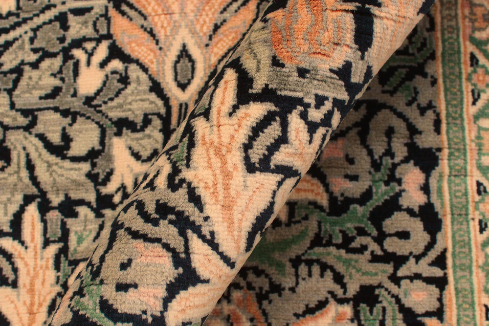 handmade Transitional Snakehead Black Green Hand Knotted RECTANGLE 100% WOOL area rug 4x6