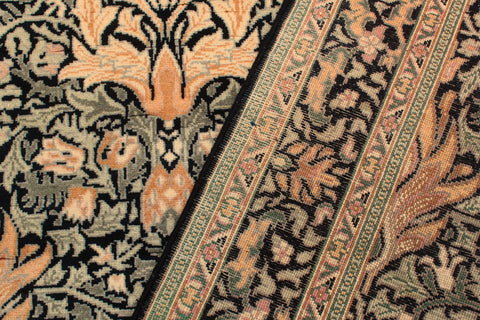 handmade Transitional Snakehead Black Green Hand Knotted RECTANGLE 100% WOOL area rug 4x6