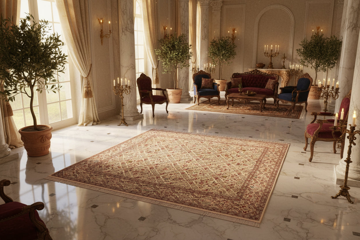 handmade Transitional Nadeem Ivory Ivory Hand Knotted RECTANGLE 100% WOOL area rug 9x12
