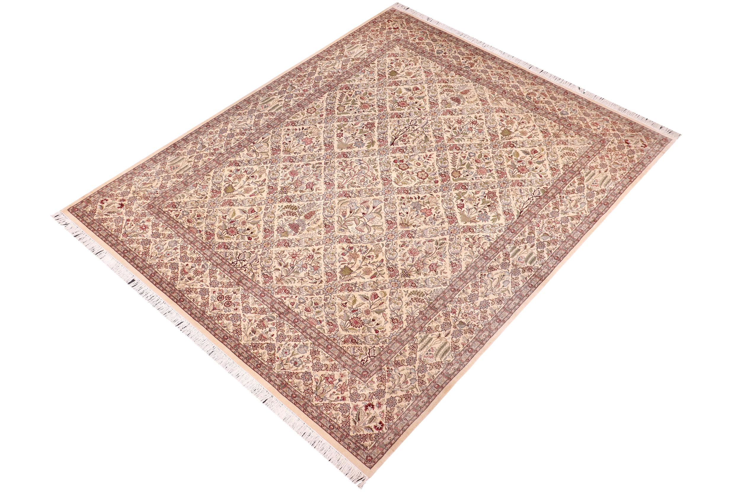 handmade Transitional Nadeem Ivory Ivory Hand Knotted RECTANGLE 100% WOOL area rug 9x12