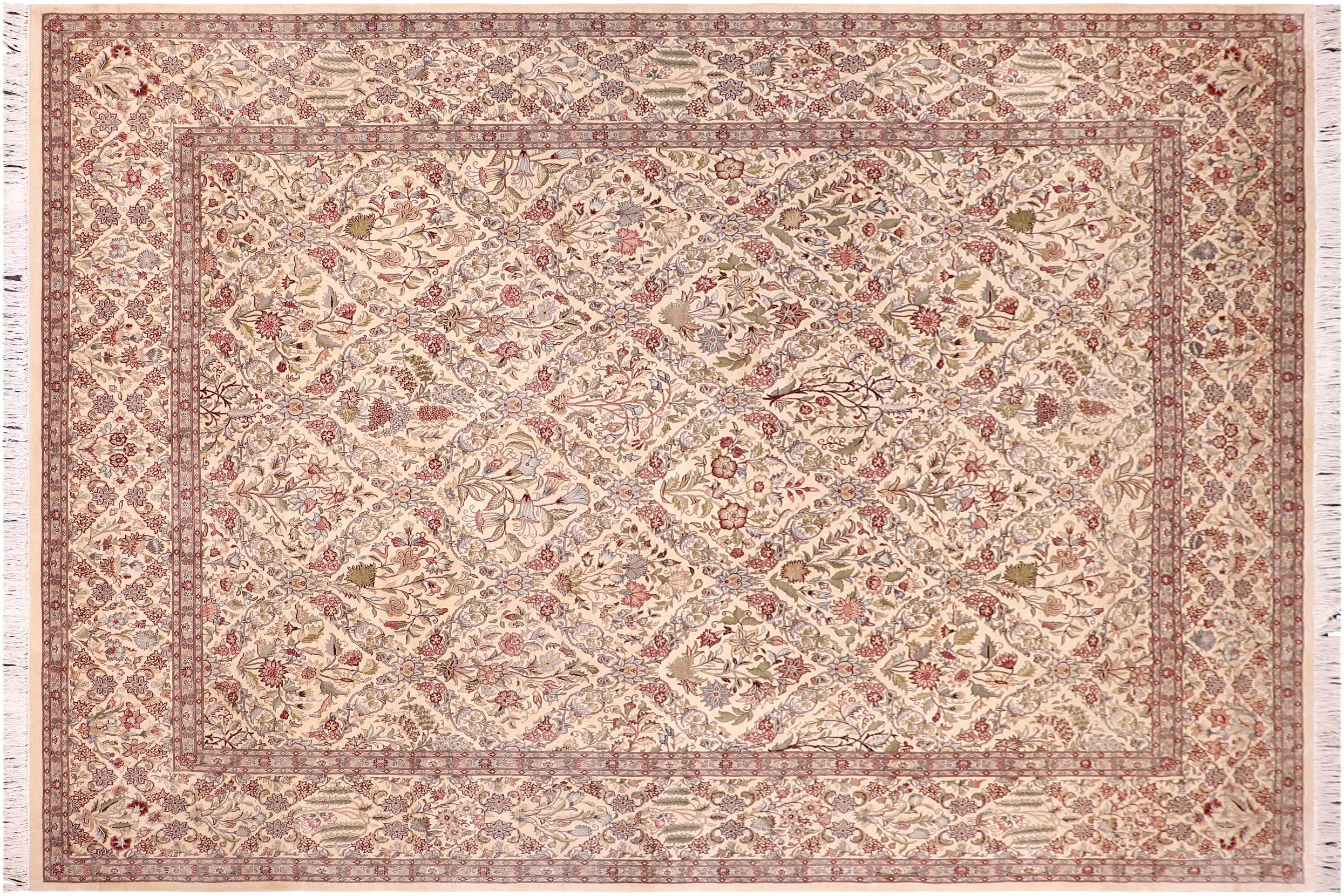 handmade Transitional Nadeem Ivory Ivory Hand Knotted RECTANGLE 100% WOOL area rug 9x12