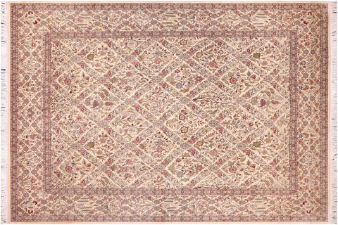 handmade Transitional Nadeem Ivory Ivory Hand Knotted RECTANGLE 100% WOOL area rug 9x12