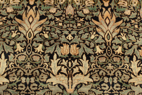 handmade Transitional Snakehead Black Green Hand Knotted RECTANGLE 100% WOOL area rug 4x6