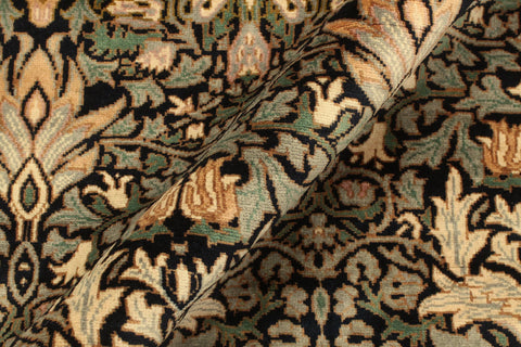 handmade Transitional Snakehead Black Green Hand Knotted RECTANGLE 100% WOOL area rug 4x6