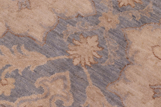 handmade Transitional Kafkaz Blue Tan Hand Knotted RECTANGLE 100% WOOL area rug 10' x 14'