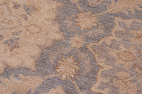 handmade Transitional Kafkaz Blue Tan Hand Knotted RECTANGLE 100% WOOL area rug 10' x 14'