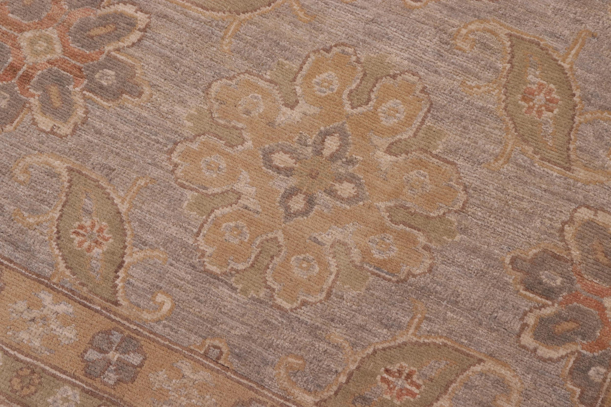 10x14 hand knotted transitional wool rug in gray and beige - Oriental Potter