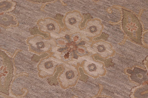 handmade Transitional Kafkaz Gray Beige Hand Knotted RECTANGLE 100% WOOL area rug 10' x 14'