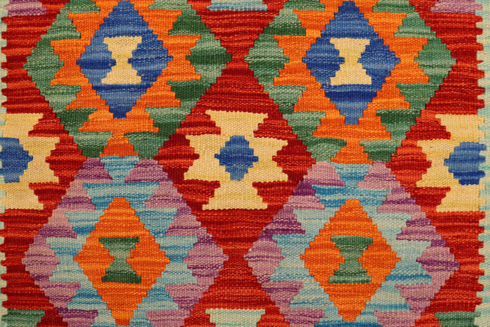 handmade Geometric Kilim Rust Gray Hand-Woven RECTANGLE 100% WOOL area rug 4 x 5