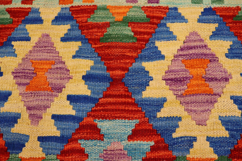 handmade Geometric Kilim Rust Gray Hand-Woven RECTANGLE 100% WOOL area rug 4 x 5