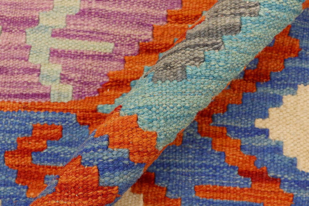handmade Geometric Kilim Rust Gray Hand-Woven RECTANGLE 100% WOOL area rug 3 x 5