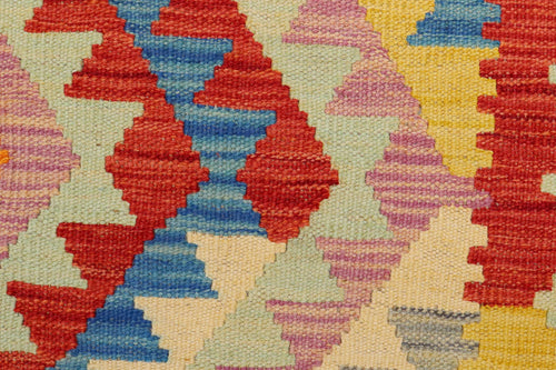 handmade Geometric Kilim Red Blue Hand-Woven RECTANGLE 100% WOOL area rug 4 x 6