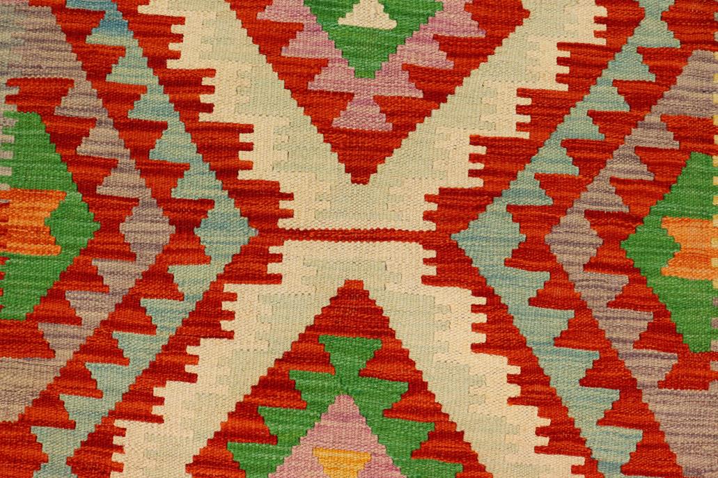 Flat Weave Kilim Antique Navaho Vintage handmade Geometric Kilim Rust Blue Hand-Woven Rectangle 100% Wool Area Rug 4x6 