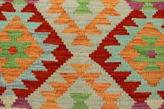 handmade Geometric Kilim Blue Rust Hand-Woven RECTANGLE 100% WOOL area rug 3 x 5