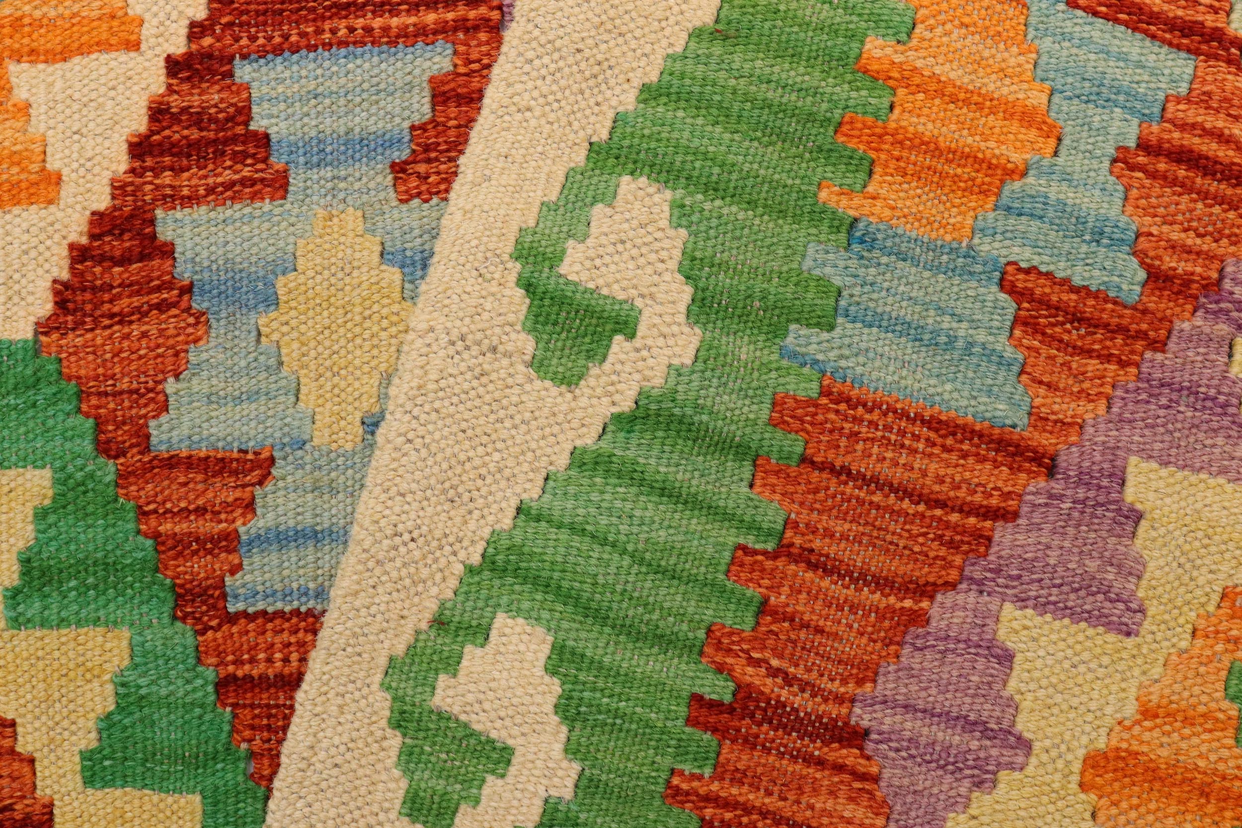 handmade Geometric Kilim Rust Beige Hand-Woven RECTANGLE 100% WOOL area rug 4 x 6