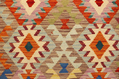 handmade Geometric Kilim Purple Rust Hand-Woven RECTANGLE 100% WOOL area rug 3 x 5