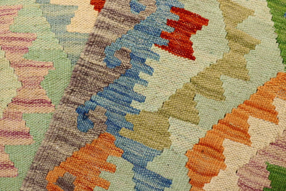 handmade Geometric Kilim Blue Gray Hand-Woven RECTANGLE 100% WOOL area rug 3 x 5