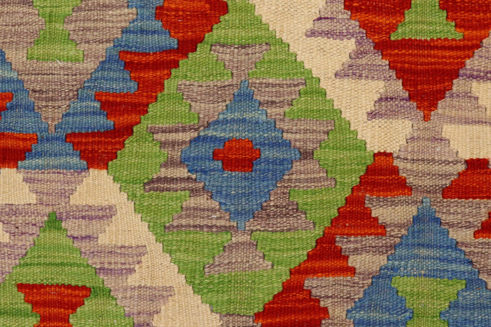 handmade Geometric Kilim Rust Beige Hand-Woven RECTANGLE 100% WOOL area rug 4 x 5