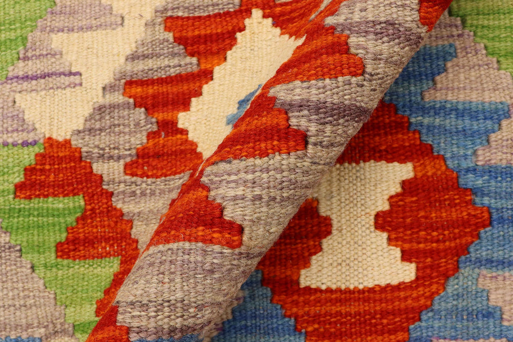 handmade Geometric Kilim Rust Beige Hand-Woven RECTANGLE 100% WOOL area rug 4 x 5