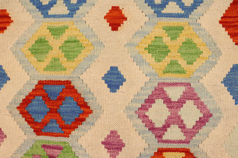 handmade Geometric Kilim Beige Rust Hand-Woven RECTANGLE 100% WOOL area rug 4 x 6