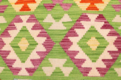 handmade Geometric Kilim Green Beige Hand-Woven RECTANGLE 100% WOOL area rug 3 x 5