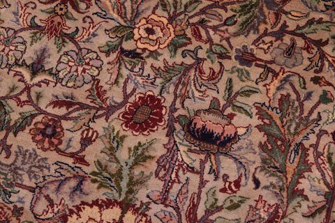 handmade Transitional Rosheen Taupe Pink Hand Knotted RECTANGLE 100% WOOL area rug 9x13