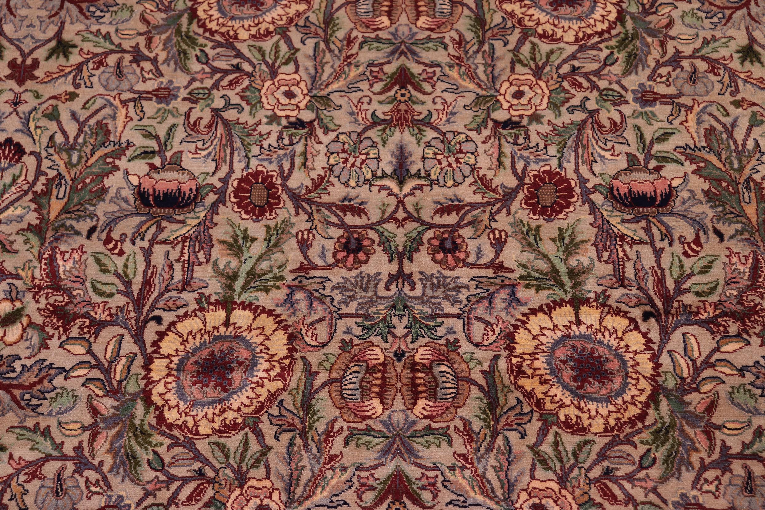 handmade Transitional Rosheen Taupe Pink Hand Knotted RECTANGLE 100% WOOL area rug 9x13