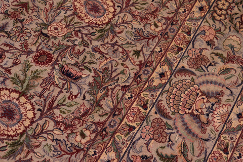 handmade Transitional Rosheen Taupe Pink Hand Knotted RECTANGLE 100% WOOL area rug 9x13