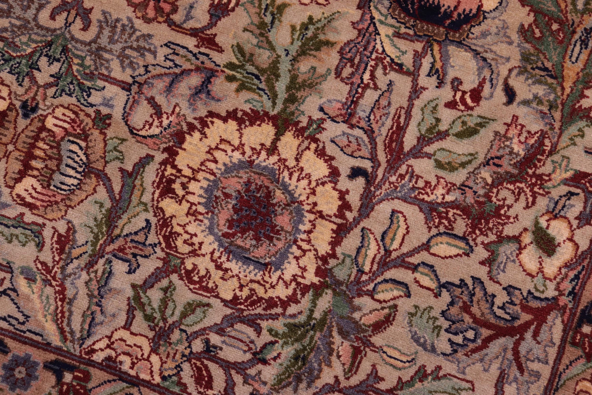 handmade Transitional Rosheen Taupe Pink Hand Knotted RECTANGLE 100% WOOL area rug 9x13