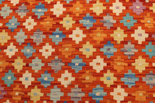 handmade Modern Kilim Rust Purple Hand-Woven RECTANGLE 100% WOOL area rug 3x5