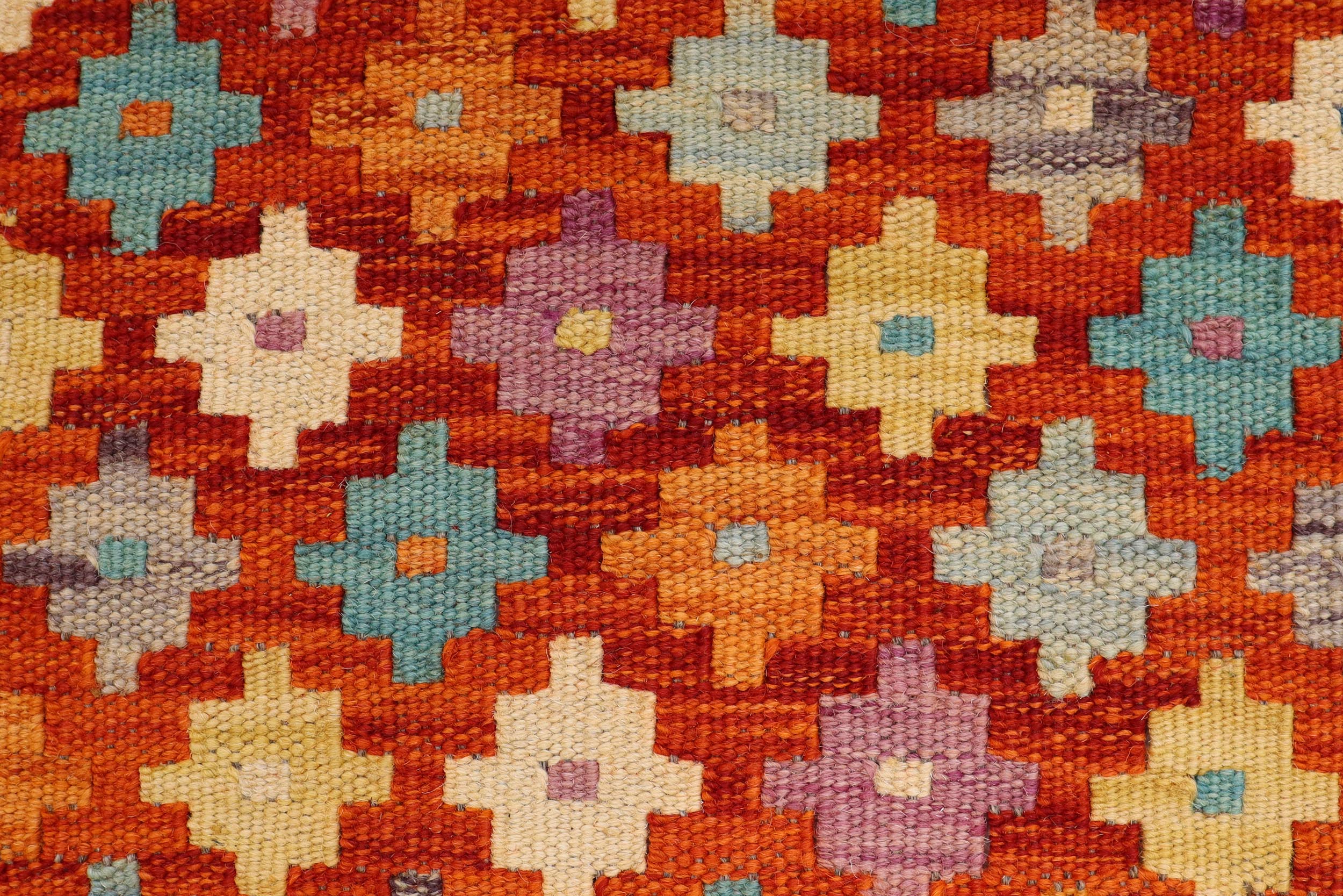 handmade Modern Kilim Rust Purple Hand-Woven RECTANGLE 100% WOOL area rug 3x5