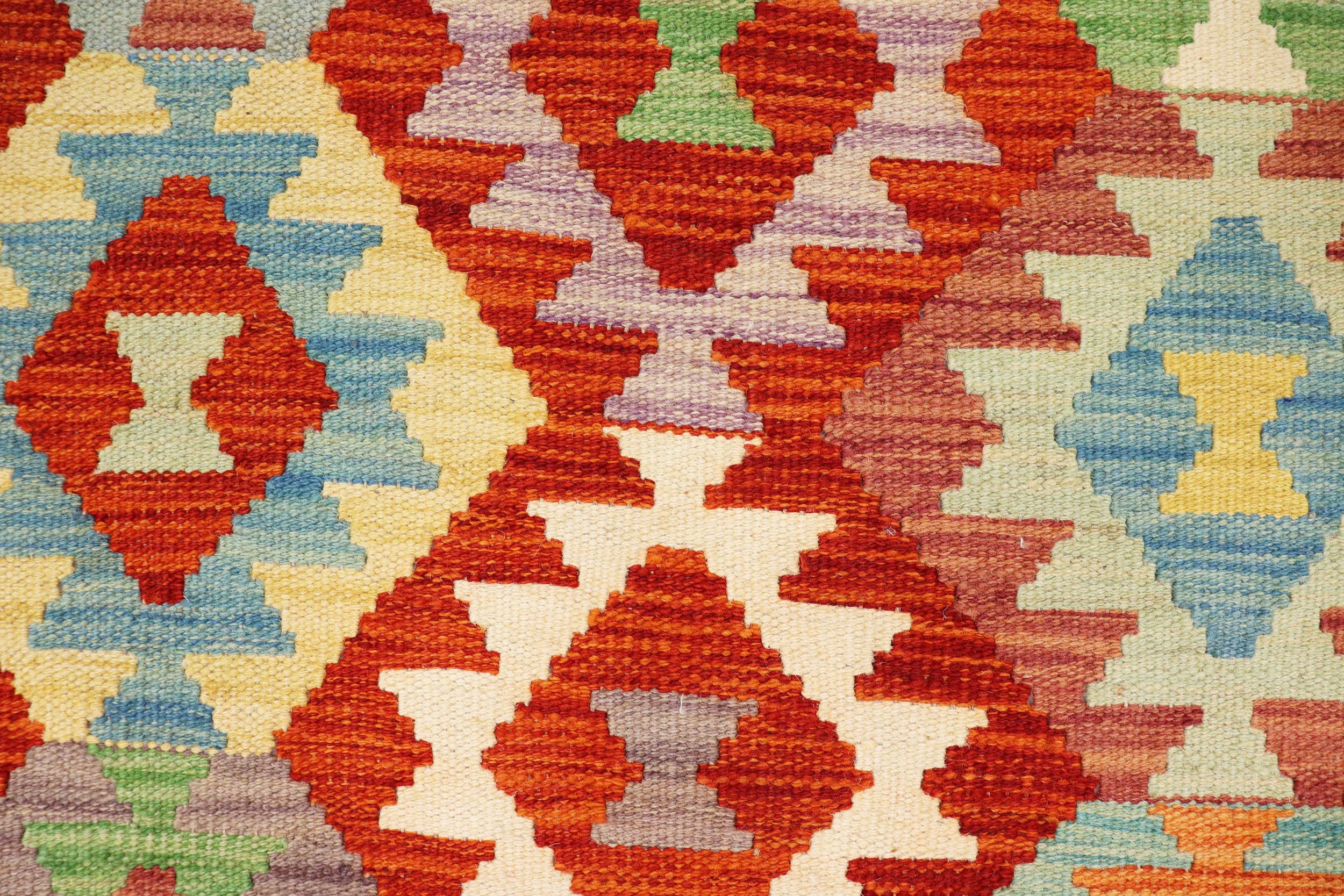 handmade Geometric Kilim Rust Beige Hand-Woven RECTANGLE 100% WOOL area rug 4 x 6