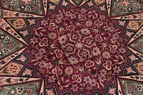 handmade Traditional Moughal Red Brown Hand Knotted RECTANGLE 100% WOOL area rug 9x12