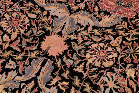 handmade Transitional William Black Taupe Hand Knotted RECTANGLE 100% WOOL area rug 9x12