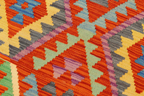 handmade Geometric Kilim Rust Beige Hand-Woven RECTANGLE 100% WOOL area rug 5x6