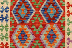 handmade Geometric Kilim Rust Beige Hand-Woven RECTANGLE 100% WOOL area rug 3 x 5