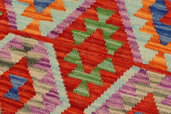 handmade Geometric Kilim Rust Beige Hand-Woven RECTANGLE 100% WOOL area rug 3 x 5