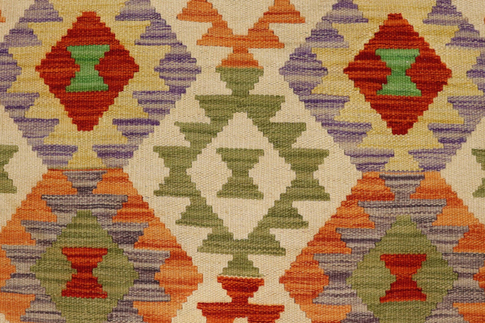 handmade Geometric Kilim Beige Blue Hand-Woven RECTANGLE 100% WOOL area rug 3 x 5