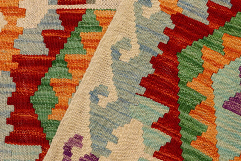 handmade Geometric Kilim Rust Beige Hand-Woven RUNNER 100% WOOL area rug 3 x 10