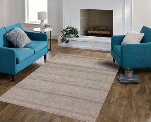 handmade Modern Kilim Gray Gray Hand-Woven RECTANGLE 100% WOOL area rug 6' x 8'