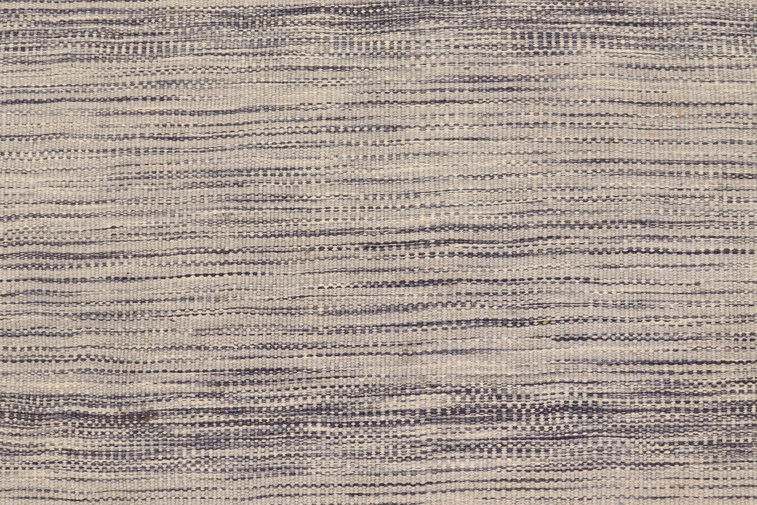 handmade Modern Kilim Gray Gray Hand-Woven RECTANGLE 100% WOOL area rug 6' x 8'
