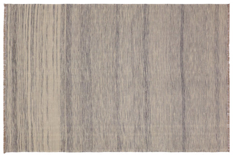 handmade Modern Kilim Gray Gray Hand-Woven RECTANGLE 100% WOOL area rug 6' x 8'