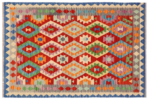 handmade Geometric Kilim Rust Gray Hand-Woven RECTANGLE 100% WOOL area rug 5x6